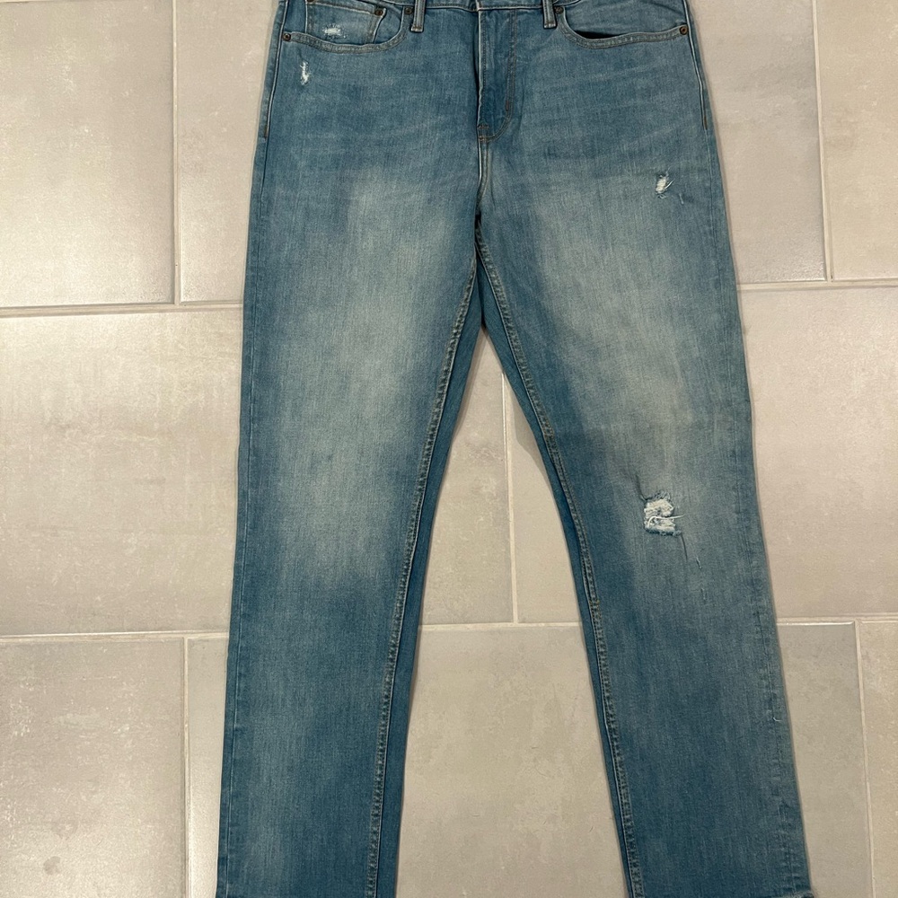 Old Navy Blue Slim Jeans with Distressed Details
